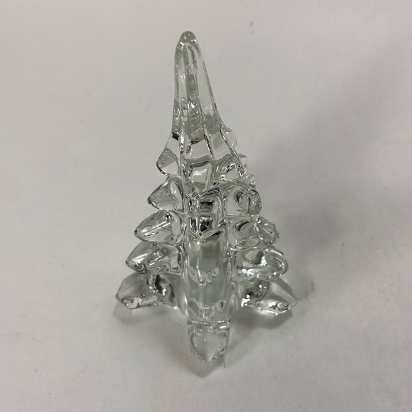 🔴SOLD 4 1/3 inch Vintage Clear Art Glass Tree Christmas Tree - Picture 2 of 9